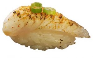 Nigiri Geflambeerde Zeebaars